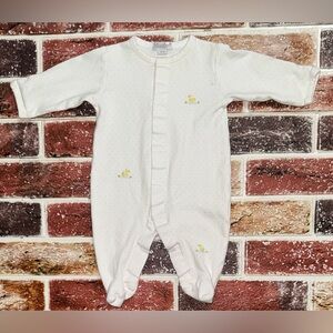 Kissy Kissy Premier yellow bitty dot duck pima footie 0-3m gender neutral